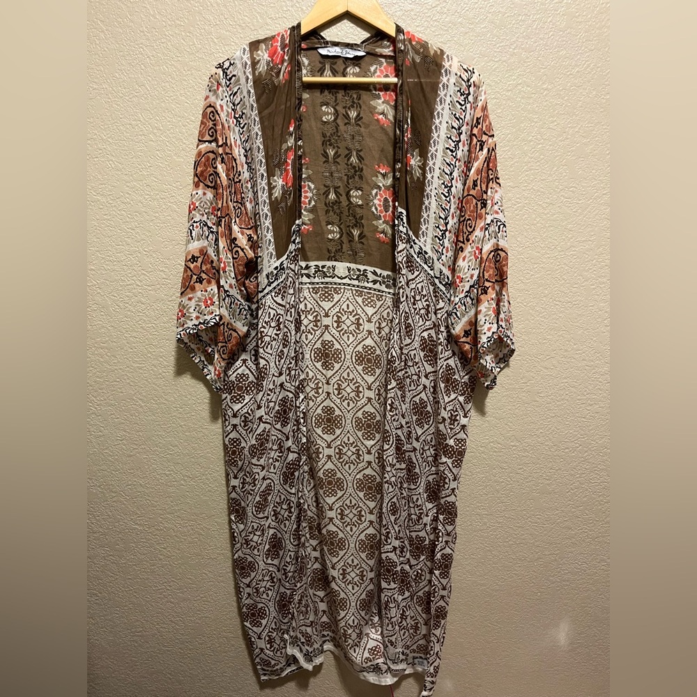 Michael Stars Multicolor Patterned Long Kimono